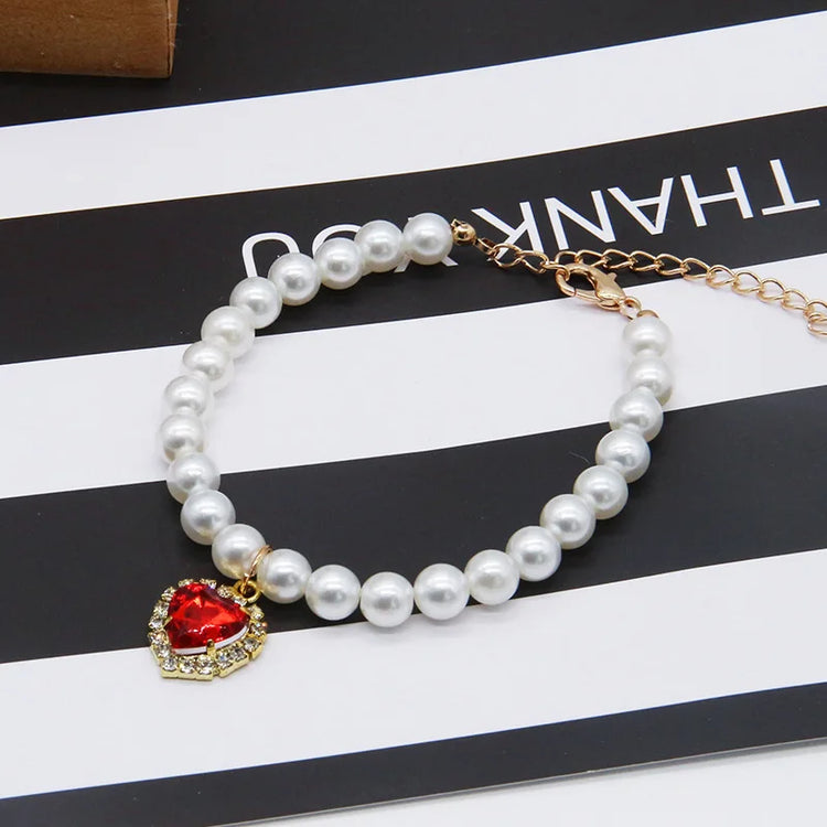 New Cat Collar Decoration | Cute Exquisite Neck Accessory | Adjustable Kitten Necklace | Summer Style | High Simulation Pearls | Pet Supplies