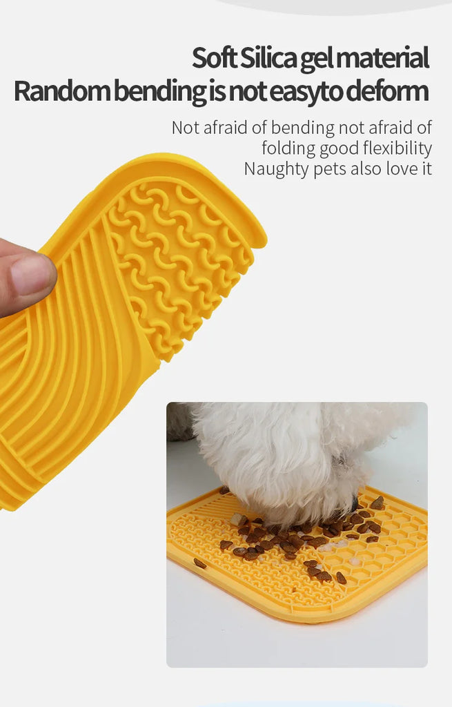 Silicone Pet Licking Mat for Cats/Dogs | Anti-Choking Slow Food Bowl | Bath Distraction Plate | Pet Supplies Cutlery