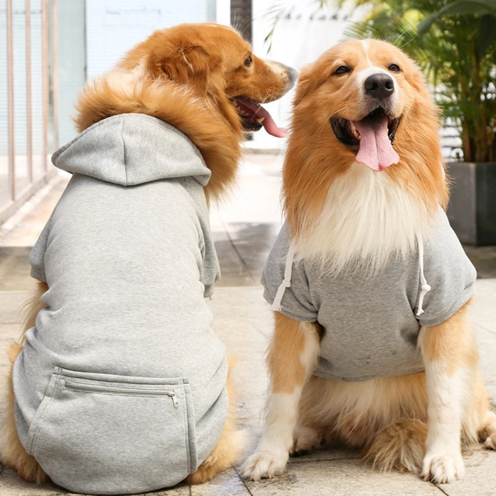 Winter Pet Clothes Dog Warm Hoodies Thermal Big Dog Coat Puppy Clothing For Small Medium Dogs Puppy Vest Jacket With Pockets