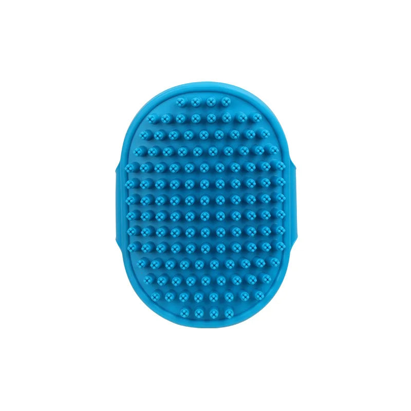Cat Grooming Comb | Dog Bath Brush - Pet Grooming Shedding Soothing Massage | Rubber Bristles Comb with Adjustable Ring Handle