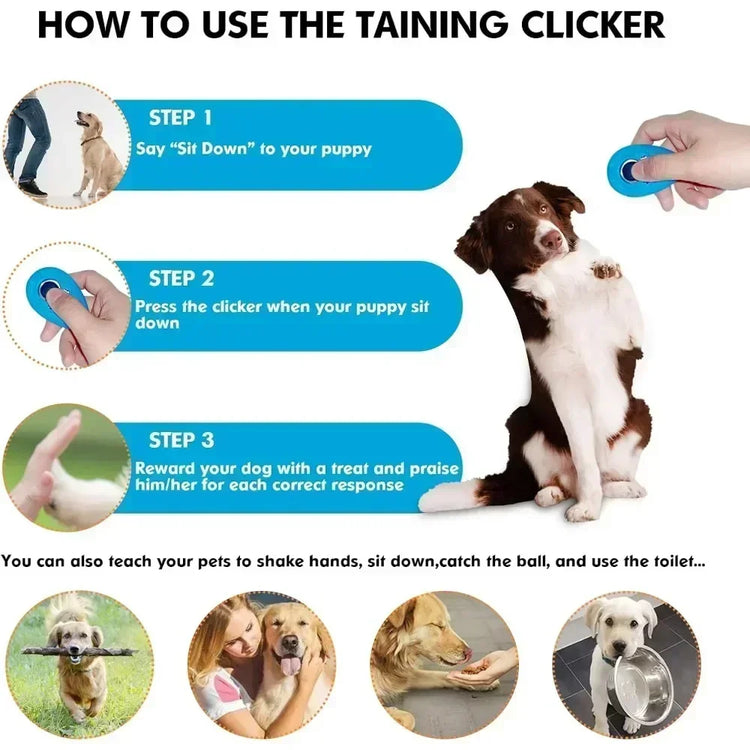 Dog Training Clicker with Adjustable Wrist Strap | Pet Trainer for Dogs, Cats, Birds