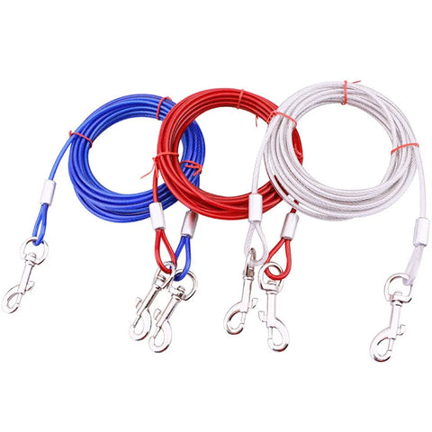 Heavy-Duty Double Dog Leash – Durable Steel Wire, Chew-Resistant, Quick Release