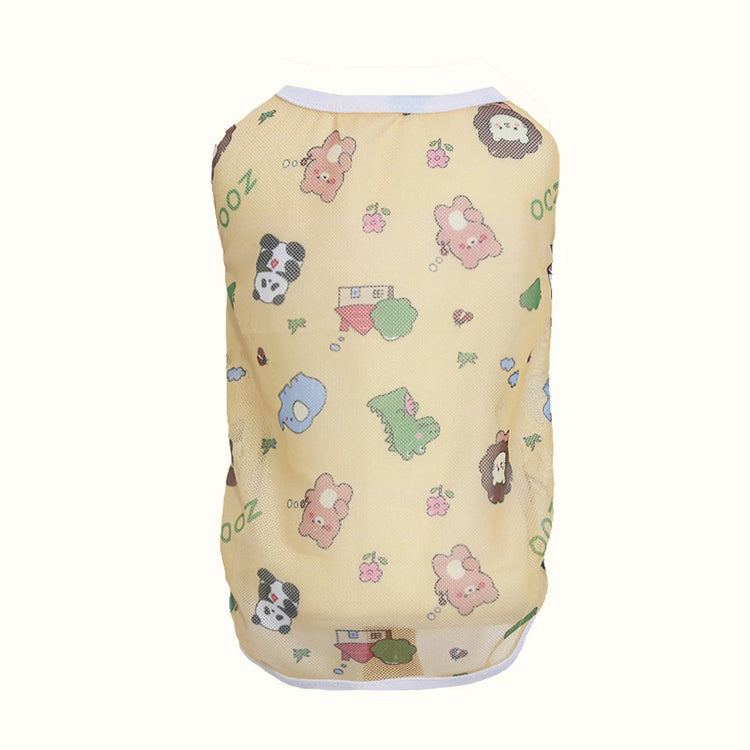 Original Cartoon Summer Mesh Vest | Cute & Breathable Pet Clothing For Cats/Dogs