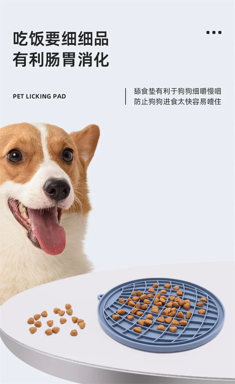 Silicone Pet Licking Mat for Cats/Dogs | Anti-Choking Slow Food Bowl | Bath Distraction Plate | Pet Supplies Cutlery
