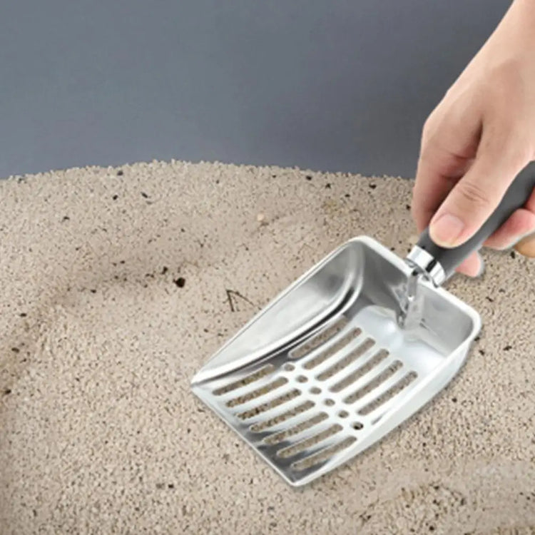 Dog & Cat Clean Feces Supplies – Stainless Steel Shovel | Cat Litter Scoop | Reduces Dust | Metal Long Handle Scoop | Pet Cleaning Tools