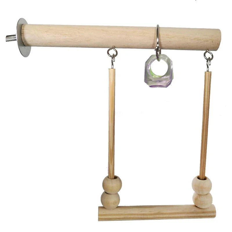 Parrots Toys | Bird Swing Exercise Climbing Playstand - Hanging Ladder Bridge | Wooden Hammock Toy with Bells for Parrot & Macaw