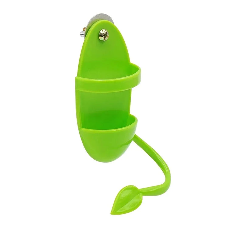 Parrot Food Feeder | Hanging Cage Feeding Toy with Perch | Fun Plastic Bird Feeder Frame | Pet Accessories for Parakeets, Conures, Lovebirds & More