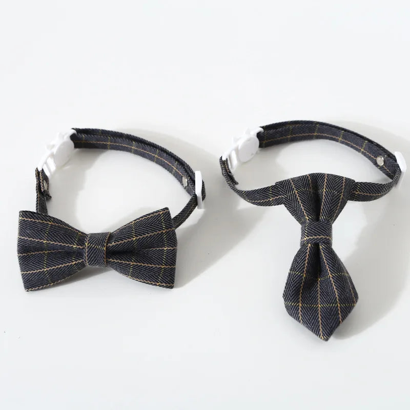 Pet Bow Tie | Adjustable Cat Neck Tie - Puppy Costume | Breakaway Small Dogs Bowtie Collar | Cats Grooming Ties | Party Accessories