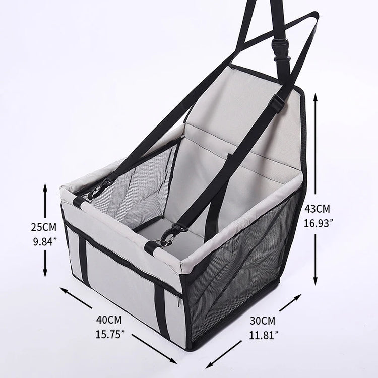 Foldable Dog Car Seat Carrier – Breathable Travel Bag for Small Dogs (40×30×25cm)