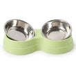 Double Pet Bowl for Small Dogs & Cats – Stainless Steel Food and Water Feeder with Non-Slip Base