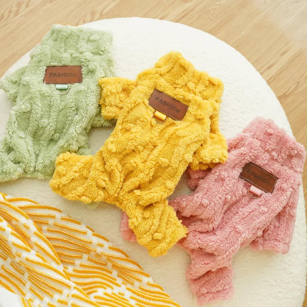 Cozy Fleece Jumpsuit for Small Dogs/Cats | Winter Pajamas for Chihuahua/Yorkie