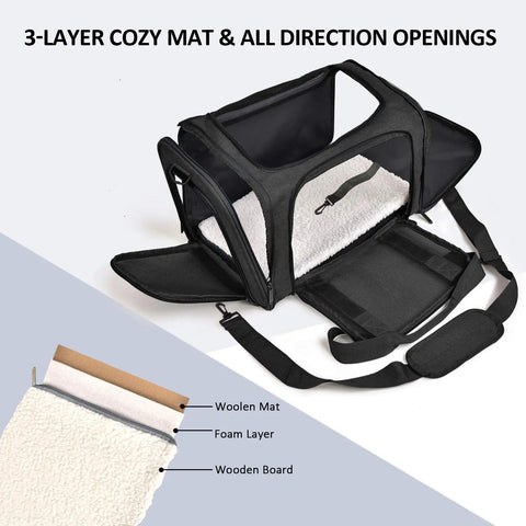 Airline Approved Soft-Side Pet Carrier Bag for Small Dogs and Cats – Breathable, Lightweight Travel Backpack
