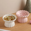Cat Food Bowl | Ceramic Elevated | Cats/Small Dogs | Slow Feed Bowls | Anti-Choking Eating Feeders | Anti-Gulping Puppy Supplies