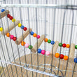 Bird Parrot Toys | Colorful Hanging Cage Climbing Ladders with Natural Wood | Parrots Suspension Bridge Swing Toys | Bird Toy Supplies