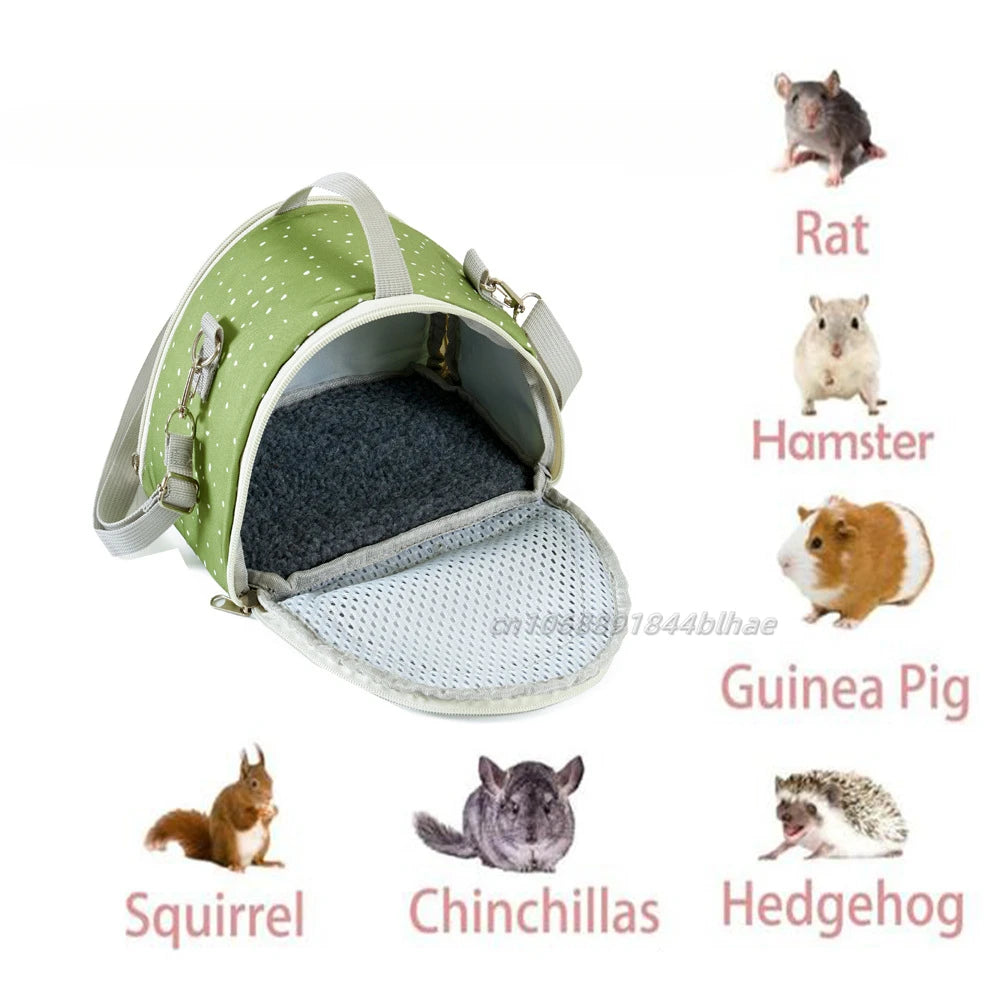 Portable Breathable Small Pet Carrier Bag – Travel Backpack for Hamsters, Guinea Pigs, Rabbits, Reptiles, and More
