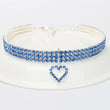 New Cat Dog Collar | Three Row Elastic Rhinestone Pet Collars | Love Decoration Necklace | Puppy Kitten Ornament | Pets Supplies