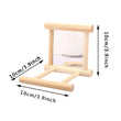 Wood Bird Mirror with Perch Stand | Bird Toy Stand | Bird Toy for Parrot, Parakeets, Cockatiels | Cage Parakeet Accessories