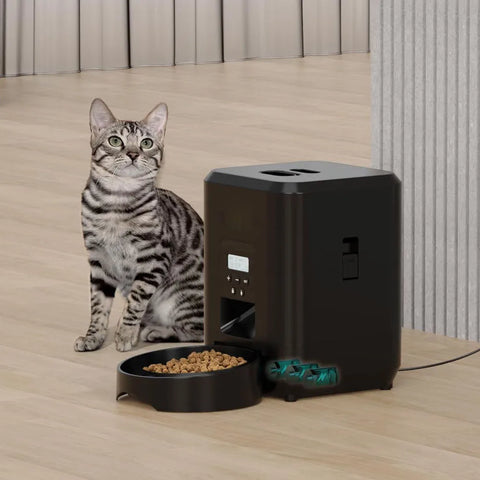 Smart Pet Feeder | Automatic Cat Dog Food Dispenser | Timed Portion Control | 2L Slow Feeder Bowl | LCD Display | Battery Operated | Pet Feeding Machine