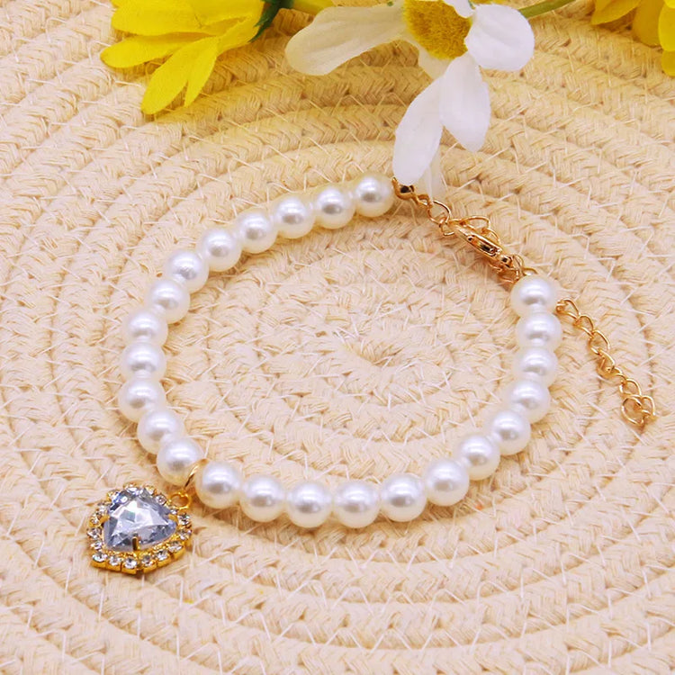 New Cat Collar Decoration | Cute Exquisite Neck Accessory | Adjustable Kitten Necklace | Summer Style | High Simulation Pearls | Pet Supplies
