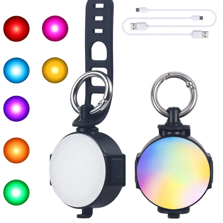2 Pack LED Dog Collar Lights – USB Rechargeable, Luminous Safety Pendant for Night Walking