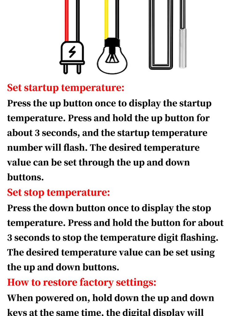 Digital Temperature Controller W3001 – 12V/24V/110V/220V Thermostat with LED Display for Aquarium, Incubator, Heater