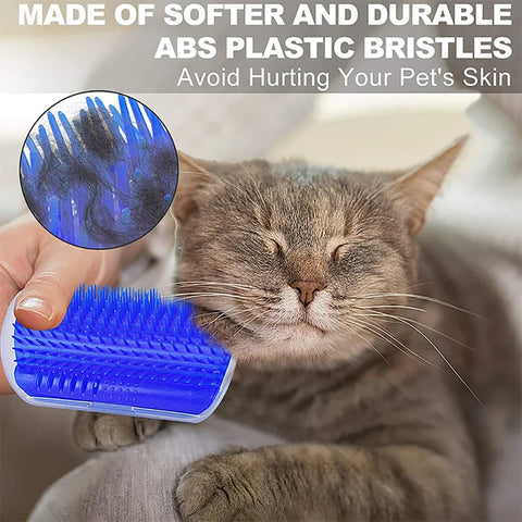 Cats Groomer Self Brush | Pet Massage Comb | Wall Corner Scratcher | Removable Self-Grooming Brush | Cat Cleaning Supplies