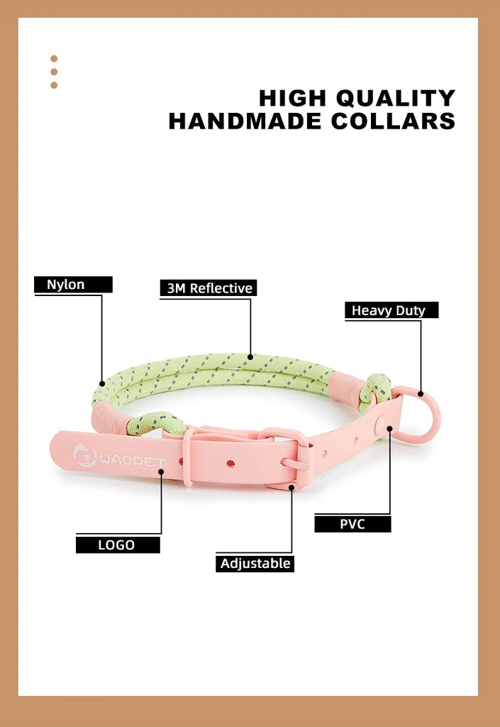 Cute Candy Style Nylon Dog Collar – Waterproof, Reflective, and Customizable