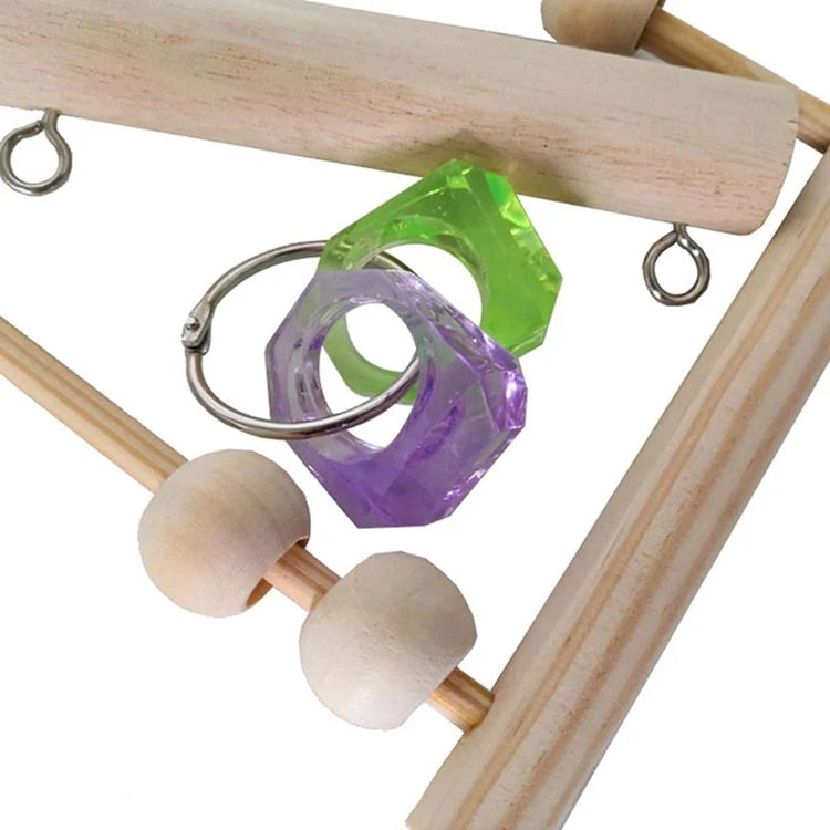 Parrots Toys | Bird Swing Exercise Climbing Playstand - Hanging Ladder Bridge | Wooden Hammock Toy with Bells for Parrot & Macaw