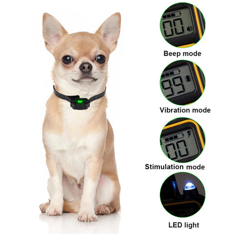 Waterproof Electric Dog Training Collar with Remote – Rechargeable Anti-Bark Device for All Dog Sizes