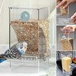 Automatic No-Spill Transparent Bird Feeder | Can Be Hung or Placed on Desktop | Ideal for Small & Medium Parakeets