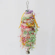 Funny Bird Toys | Parrot Swing with Bell | Natural Loofah Hanging Toy | Climb & Chew Toy for Cockatiels & Parakeets | Pet Cage Accessory