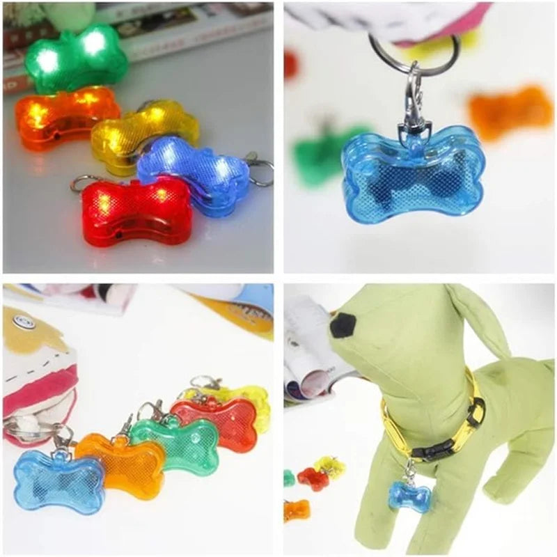 LED Luminous Dog Tag Pendant – Glow in the Dark Safety Collar Accessory for Dogs and Cats