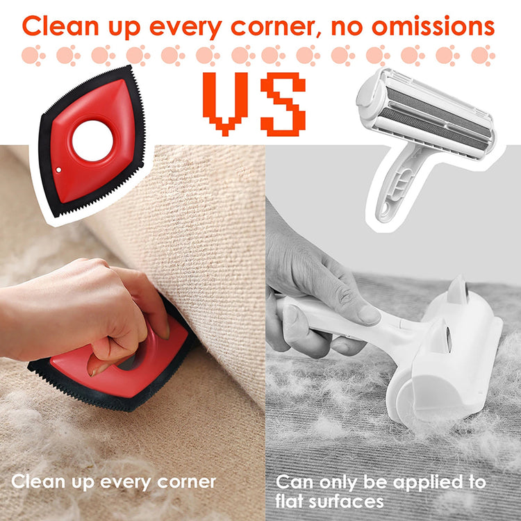 Pet Hair Remover | Cat Fur Cleaning Tool | Dog Lint Removal Brush | Carpet Sofa Scraper | Reusable Manual Fur Brush