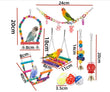 Bird Cage Toys for Parrots | Wood Birds Swing - Chewable Bite Bridge | Wooden Beads Shape Parrot Toy | 11pcs Parrot Toys Set
