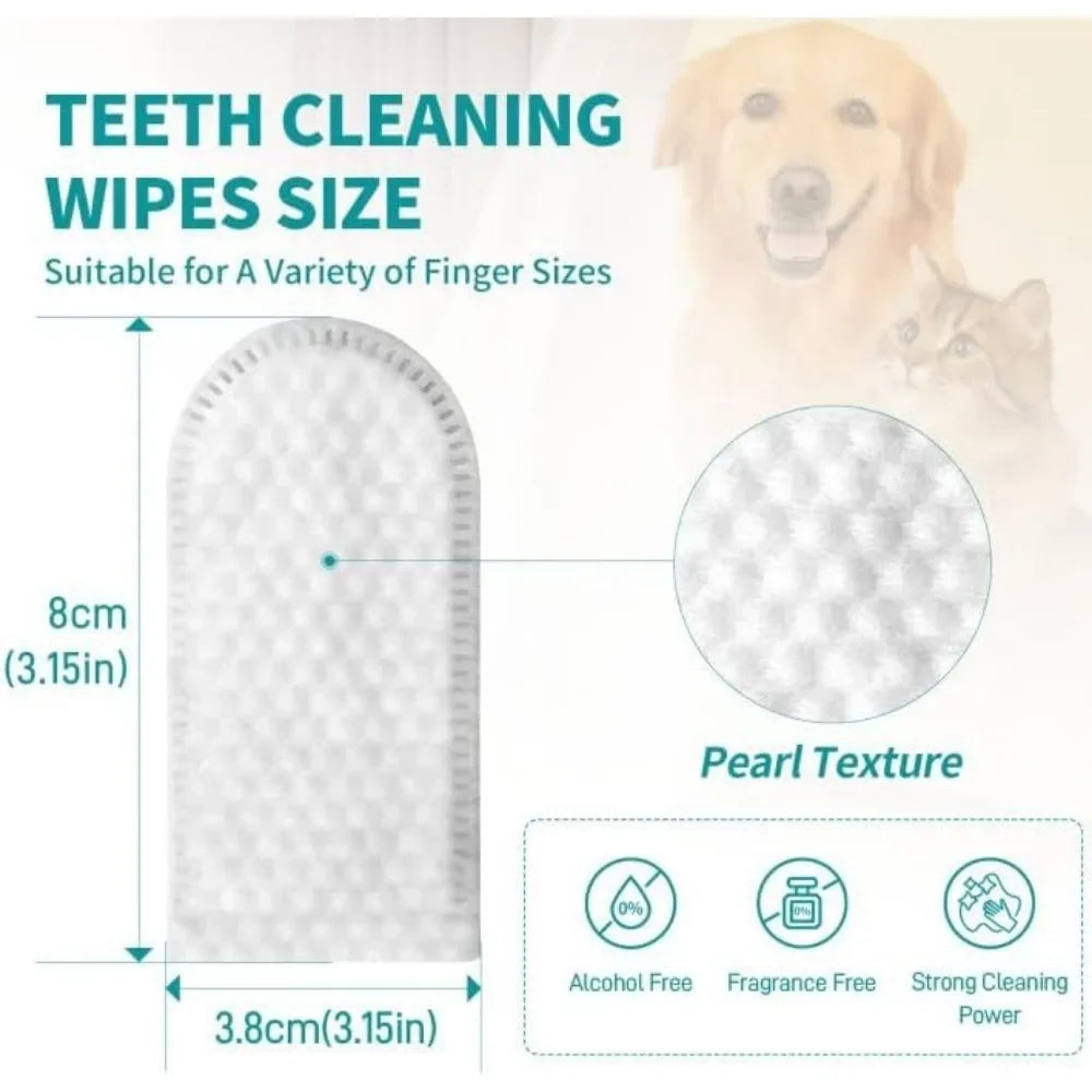 Cat Ear Wipes | Pet Ear & Eye Cleaning Finger Wipes | Remove Wax & Odor | 50 Wipes for Dogs/Cats