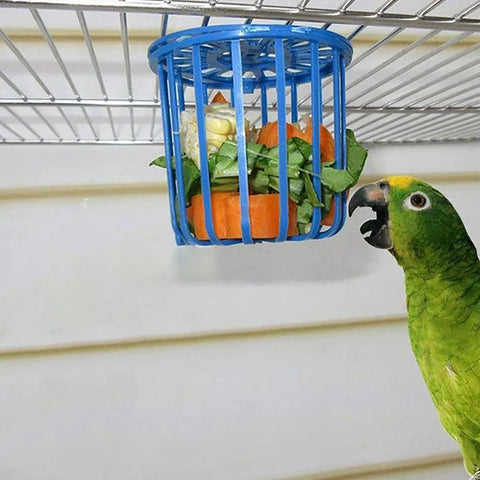 1pcs Bird Parrot Feeder – Cage Hanging Basket for Fruits & Vegetables | Plastic Cage Accessory for Budgies, Parakeets & Small Birds