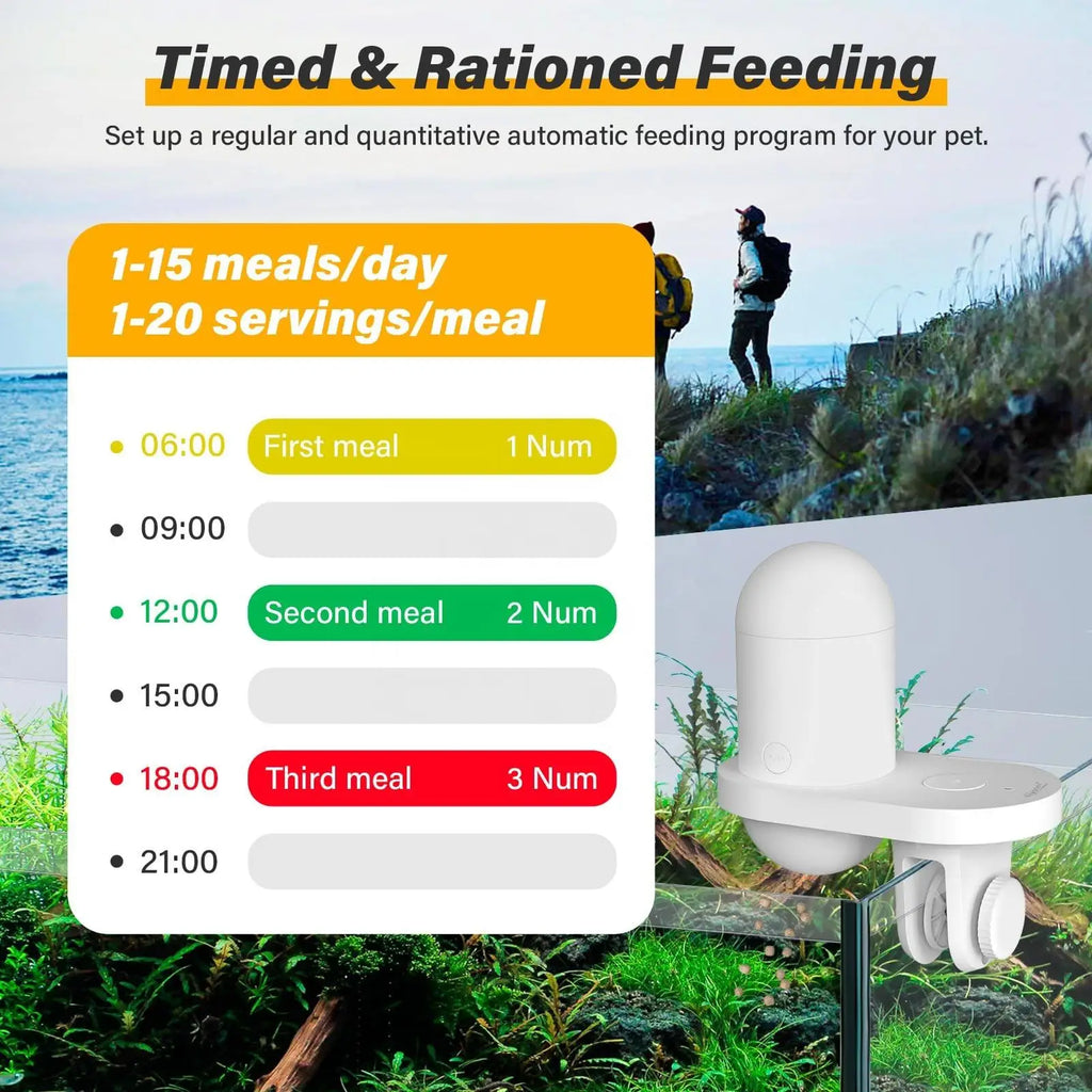 Automatic Aquarium Fish Feeder with 2K HD Camera and WiFi Control