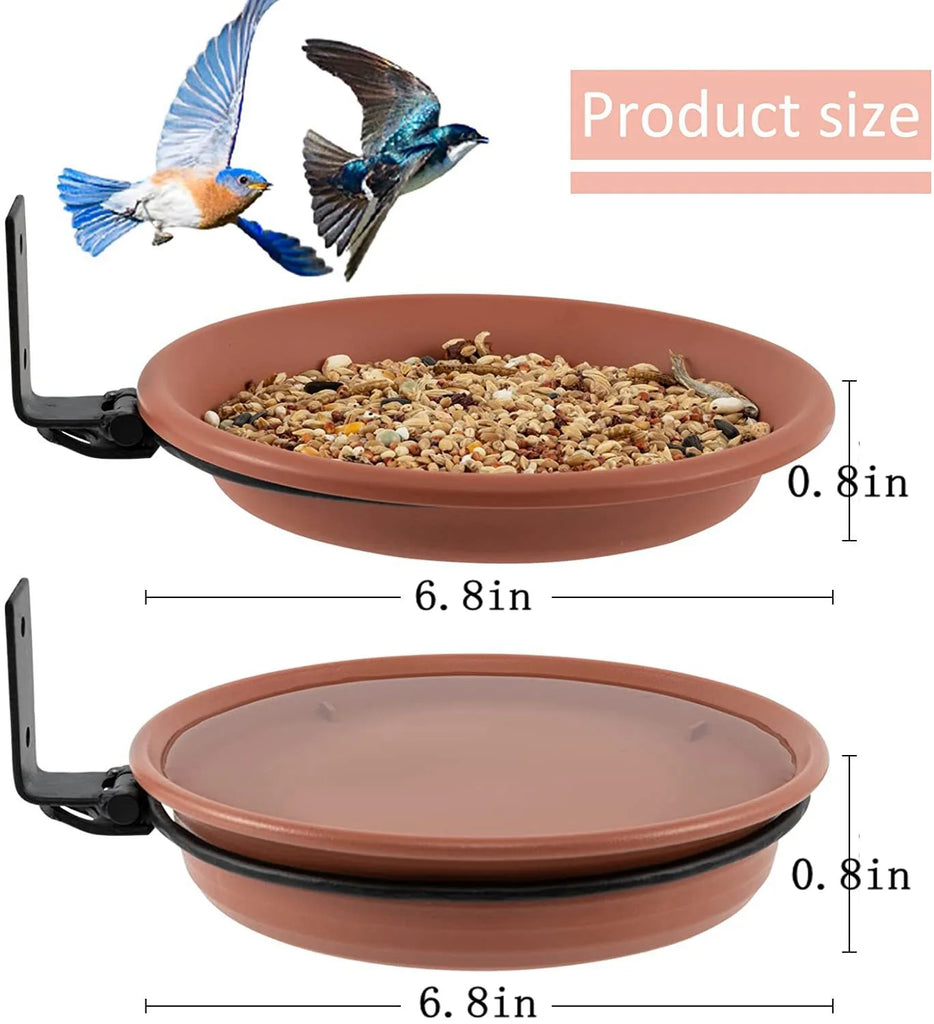 Wall Hanging Bird Feeder Bowl – Tree-Mounted Bird Bath Spa | Includes 2 Trays, Metal Rings & Screws