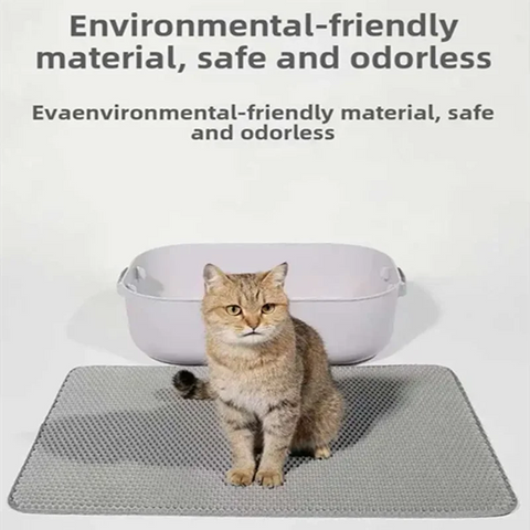 Cat Litter Mat - Double Layer | Cat Litter Box Waterproof Mat | Non-slip Sand Cat Pad | Foldable Washable Mat | Pet Clean Supplies