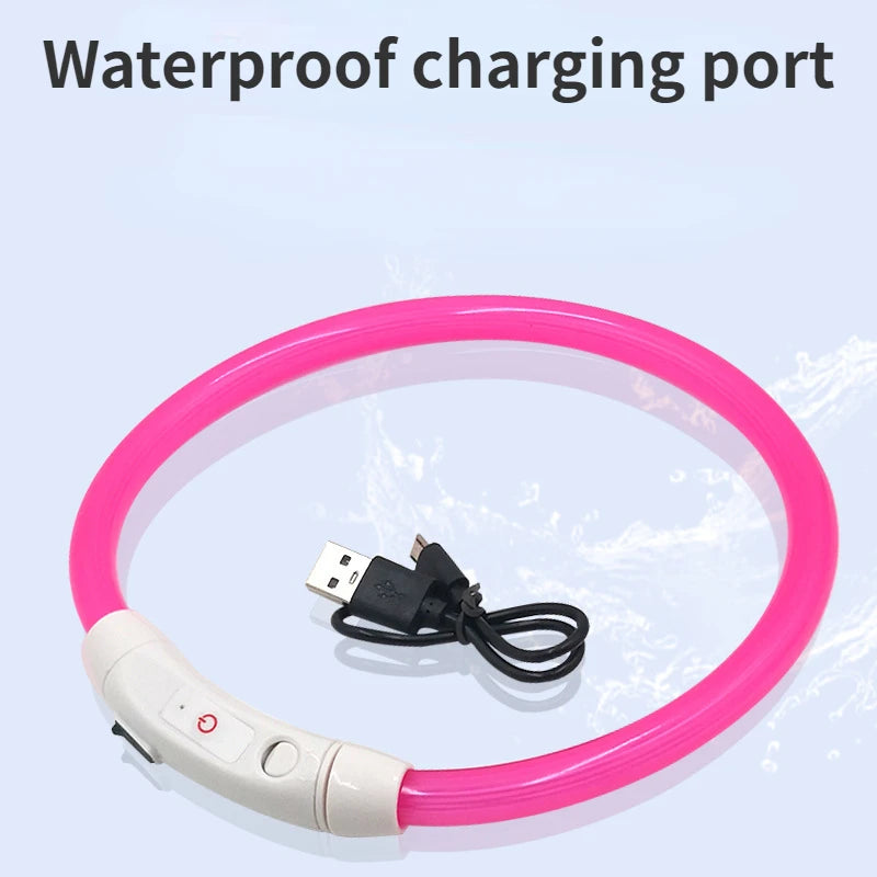 LED Pet Luminous Collar USB Charging Collar for Dogs and Cats