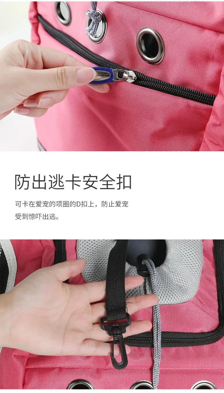 Portable Breathable Dog & Cat Carrier Backpack – Travel Pet Bag with Mesh Window and Adjustable Straps
