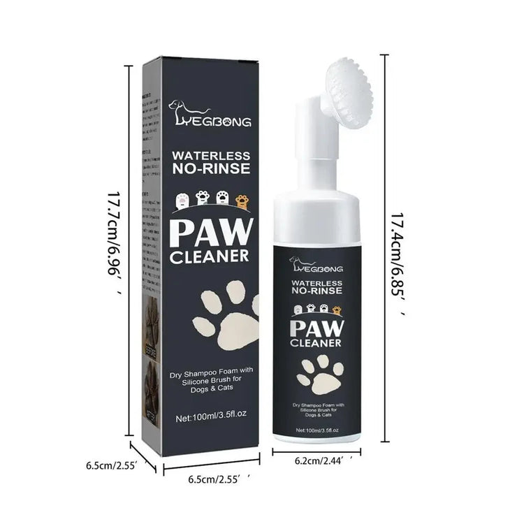 Pet Foot Cleaner Foam with Silicone Brush – Gentle, No-Rinse Paw Cleaner for Dogs & Cats