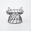 Ceramic Cat Food Bowl | High Foot Raised Pet Bowl | Cat Dog Feeding Dish | Cervical Spine Care | Outdoor Ceramic Bowl with Iron Stand | Anti-Tip Pet Feeder