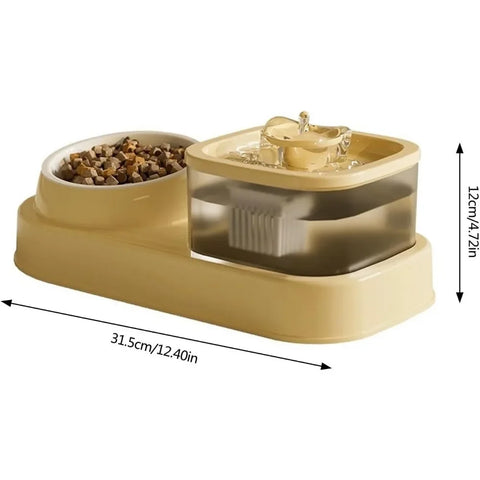 Large Dog Bowl | Cats Food Bowls | 2 in 1 Pet Feeders | Water Fountain & Food Container | Automatic Feeder & Waterer | Pet Feeding Supplies