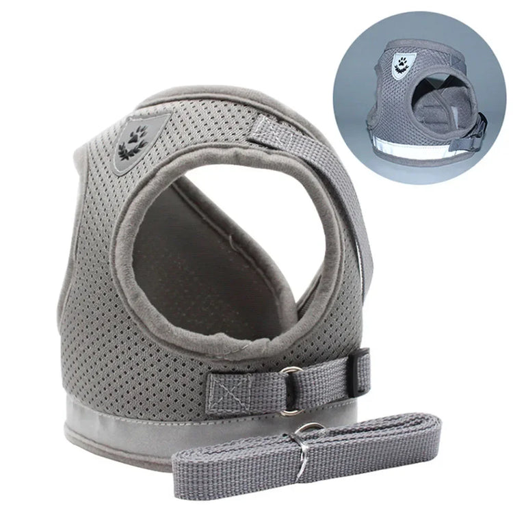 Cat Harness | Lead Leash Set | Adjustable Reflective Escape Proof Pet Mesh Vest Harness | Puppy Dog Collar | Small Dog Cat Pet Supplies