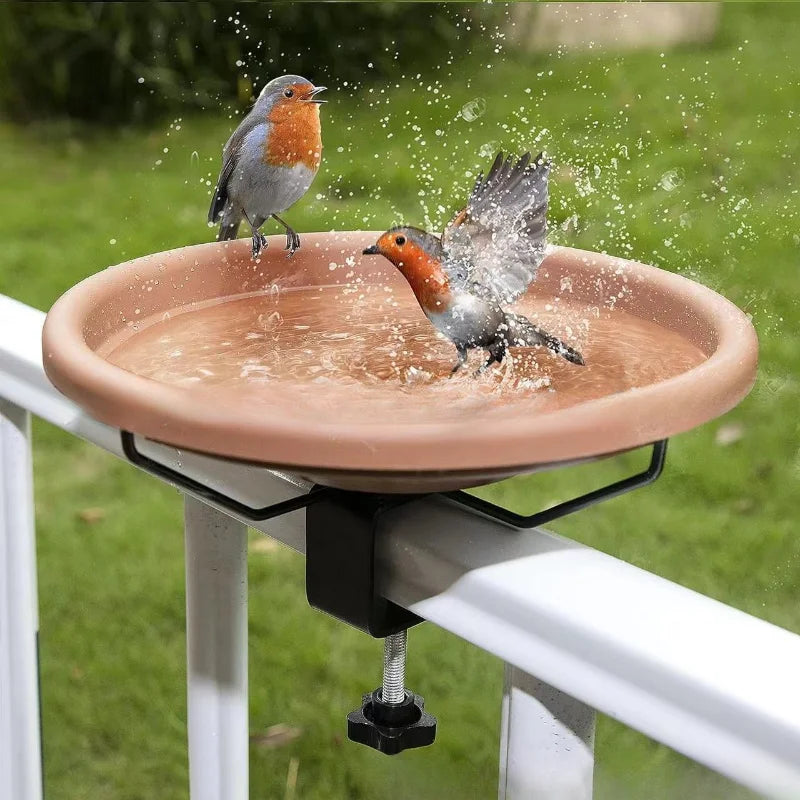 Wrought Iron Bird Bath & Feeder Bracket – Outdoor Tableware Garden Stand | Hummingbird-Friendly Decorative Bird Accessories