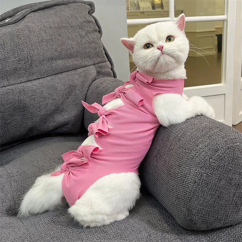Cat Surgery Recovery Suit | Post-Op Onesie for Cats | E-Collar Alternative for Wound Protection