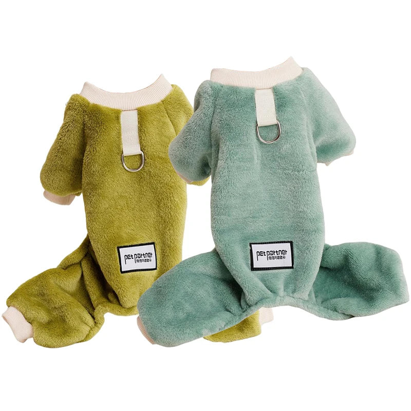Fleece Warm Pet Clothes Winter Dog Jumpsuit Pajamas for Small Dogs Pomeranian Clothing Puppy Nightshirt Cat Overalls Pijamas