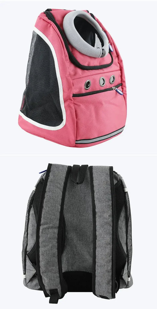 Portable Breathable Dog & Cat Carrier Backpack – Travel Pet Bag with Mesh Window and Adjustable Straps