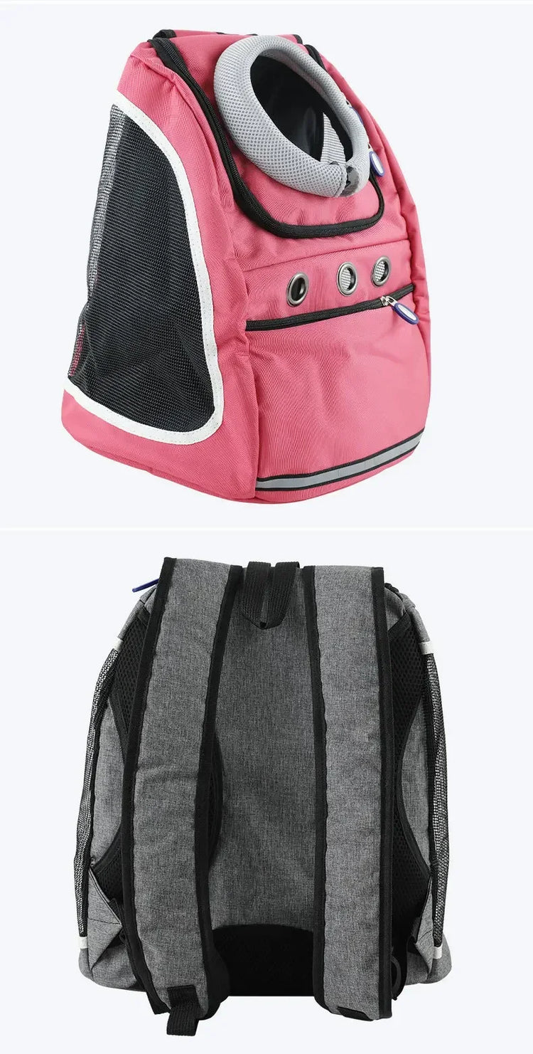 Portable Breathable Dog & Cat Carrier Backpack – Travel Pet Bag with Mesh Window and Adjustable Straps